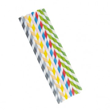 250 Pailles en papier couleur
