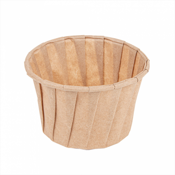Pots Traiteur En Papier Plissé 60 Ml - Lot De 250, Naturel, Résistant à La Graisse, Ø 5.5/3.9 Cm