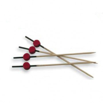 Piques bambou Rouge et Noir 12 cm